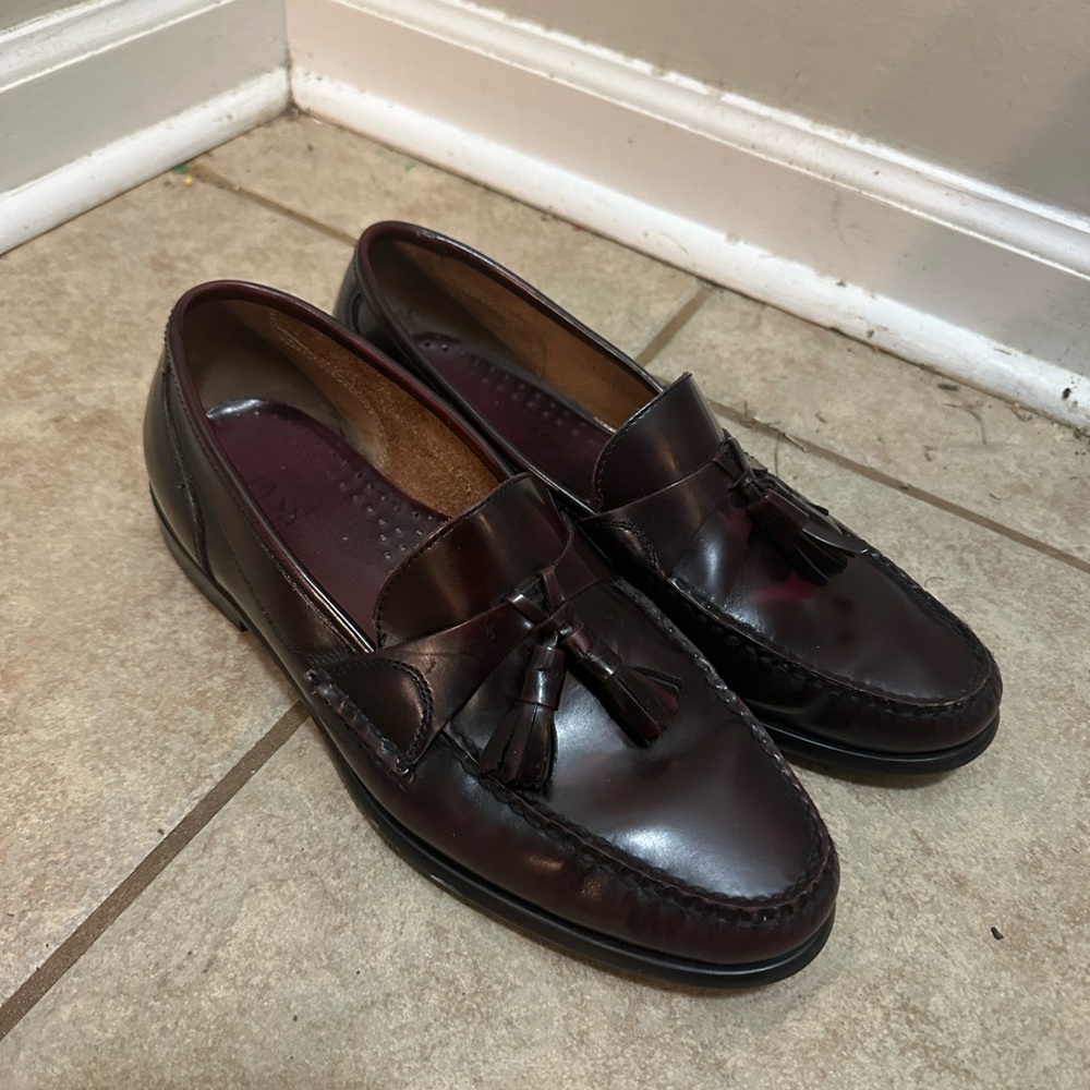 Bass Brown Leather Loafers Slip-On Shoes